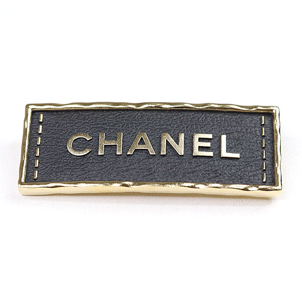 CHANEL Brooch CHANEL logo brooch metal Black/Gold Women