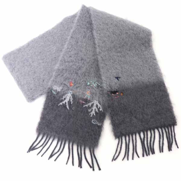 LOEWE x Suna Fujita collaboration mohair and wool scarf F811257X49 gray