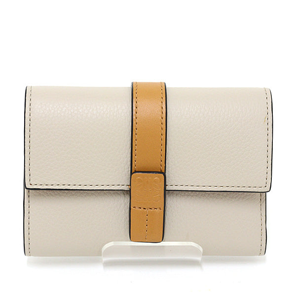 LOEWE wallet Vertical wallet small Grain Calf Leather Light oats / honey