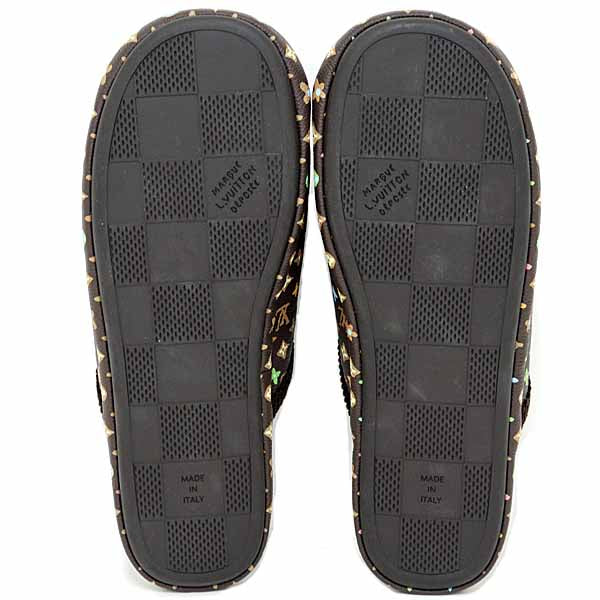 LOUIS VUITTON slipper LV Palace Line Mule Room Shoes Grain Calf Leather mocha