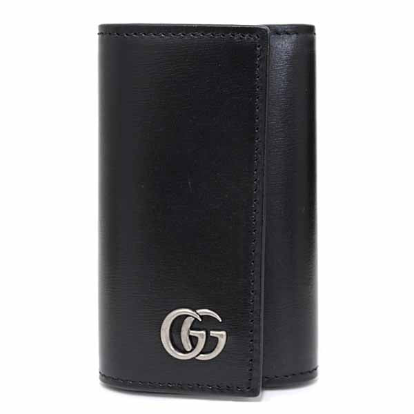 GUCCI GG Marmont key holder Leather Black Unisex