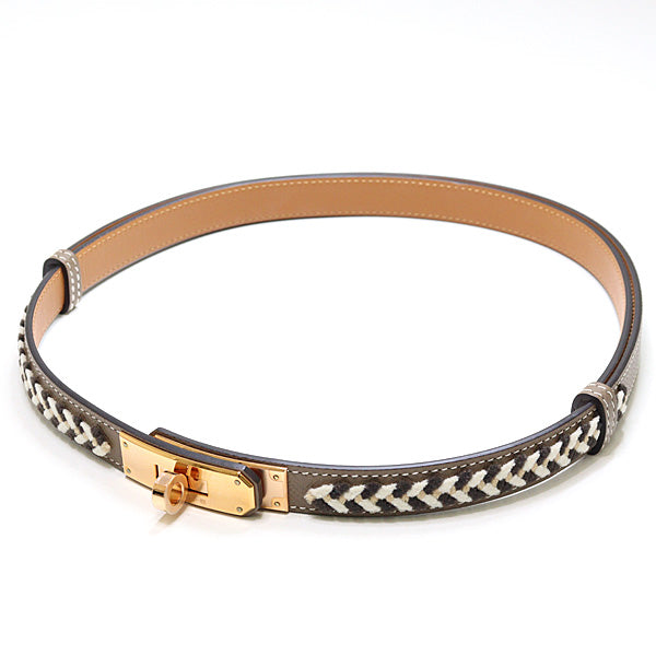 HERMES belt Kelly Velvet Belt 18 Leather belt Epsom Etope Women