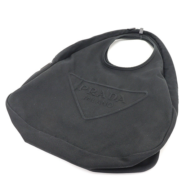 PRADA Shoulder Bag Hobo bag 2VY005 Cotton canvas Black Women