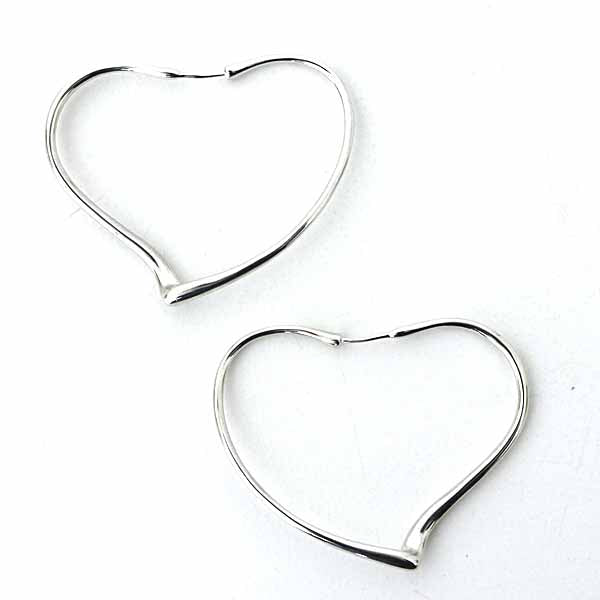 TIFFANY&Co. Elissa Perutti Open Heart Hoop Earrings Medium Sterling Silver Women