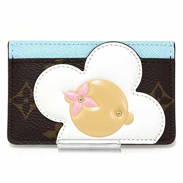 LOUIS VUITTON Card Case Porto Cult・Simple M12213 Canvas Monogram Azure Frost