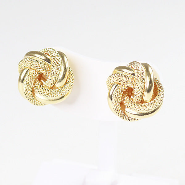 UNOAERRE Ladies Earring K18YG Love Knot Dots Piercings Fine Jewelry Gold Women