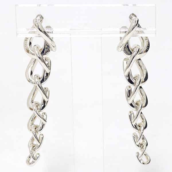 TIFFANY & Co. Forged Drop Link Earrings Sterling Silver Jewelry Women 19.9g