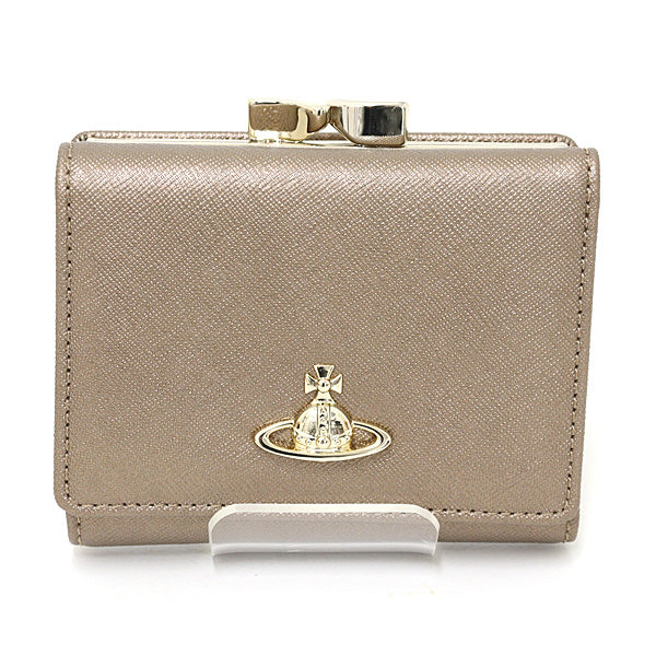 Vivienne Westwood Tri-fold wallet VICTORIA Clasp 51010018 Leather Gold Women