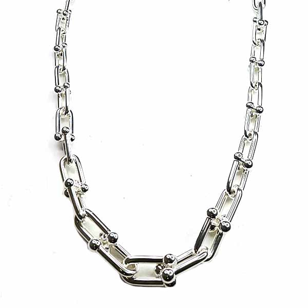 TIFFANY & Co. Hardware Graduated Link Necklace 60153092 Sterling Silver 104g