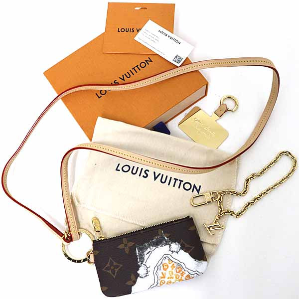 LOUIS VUITTON Phone holder cat coin purse Wallet M25919 Monogram canvas Brown