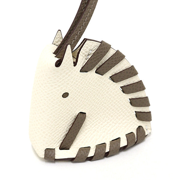 HERMES Bagaccessory Charm Cheval Tresse Bag charm Epsom Hatchet/Etoupe 13g K