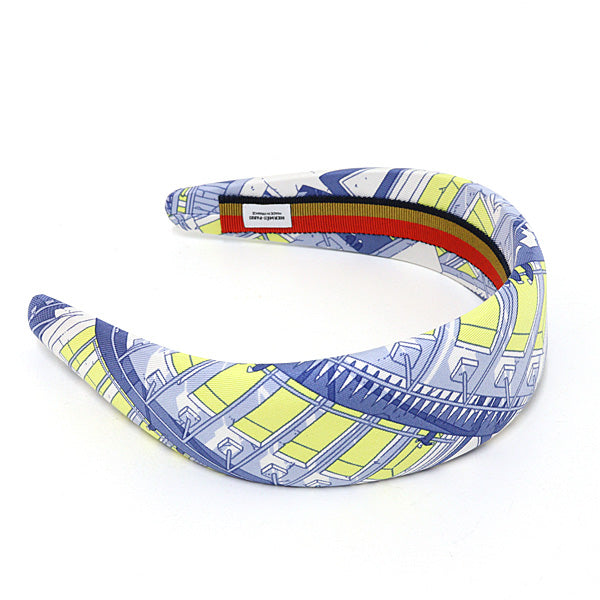 HERMES hair band Katyusha "Legend of the Winged Horse" Silk Light blue Women 74g