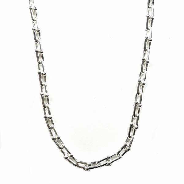 TIFFANY&Co. Hardware Small Link Necklace Fashion Jewelry Silver 925 Women 43g