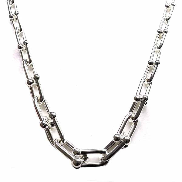 TIFFANY&Co. Hardware Graduated Link Necklace Silver 925 Fine Jewelry 103g