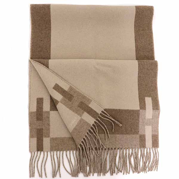 HERMES Cashmere scarf H Passant H393870T Scarves & Wraps 07 Cray/Chestnut Glacé