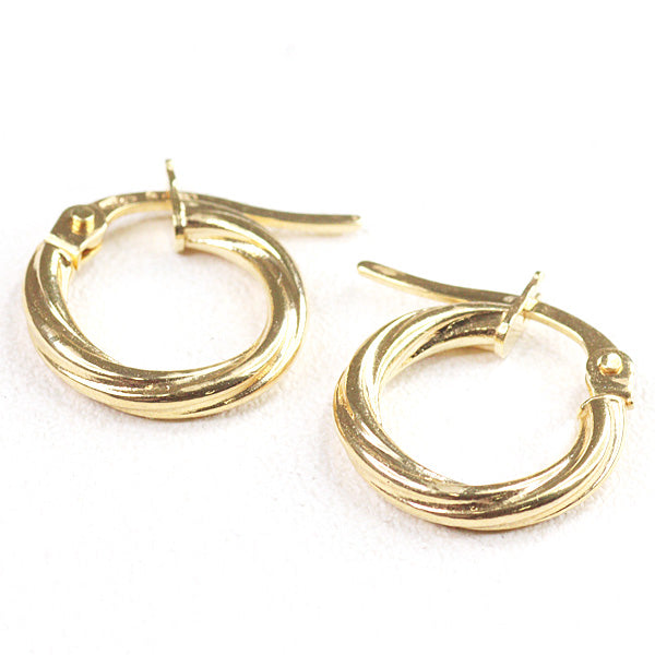UNOAERRE K18YG Hoop Earrings 29368 Yellow Gold Women Fine Jewelry 0.7g