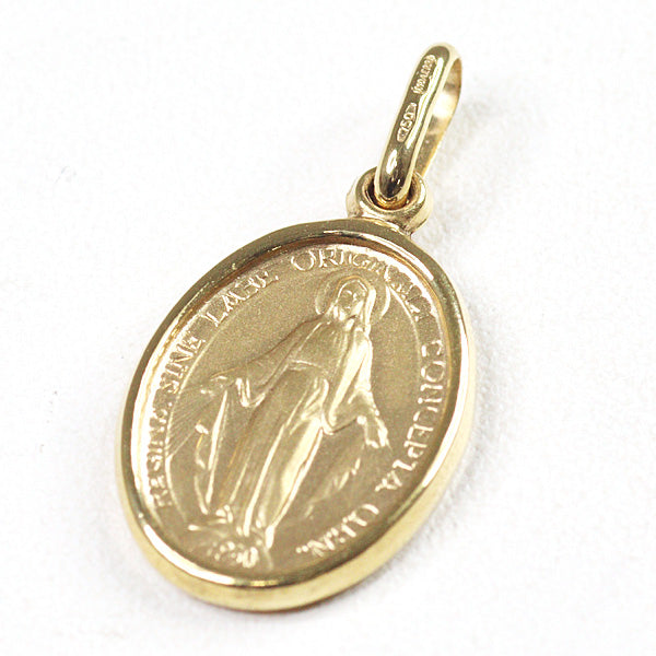UNOAERRE Pendant top K18YG Virgin Mary Medal Charm YellowGold Jewelry 1.0g Women