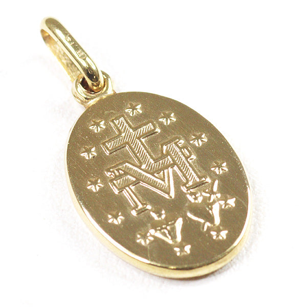 UNOAERRE Pendant top K18YG Virgin Mary Medal Charm YellowGold Jewelry 1.0g Women