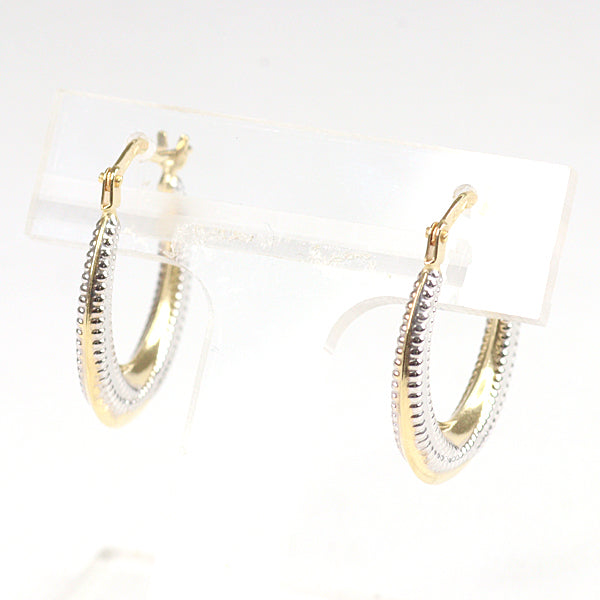 UNOAERRE K18YGxWG Hoop Earrings Yellow Gold/White Gold Women Fine Jewelry 1.0ｇ