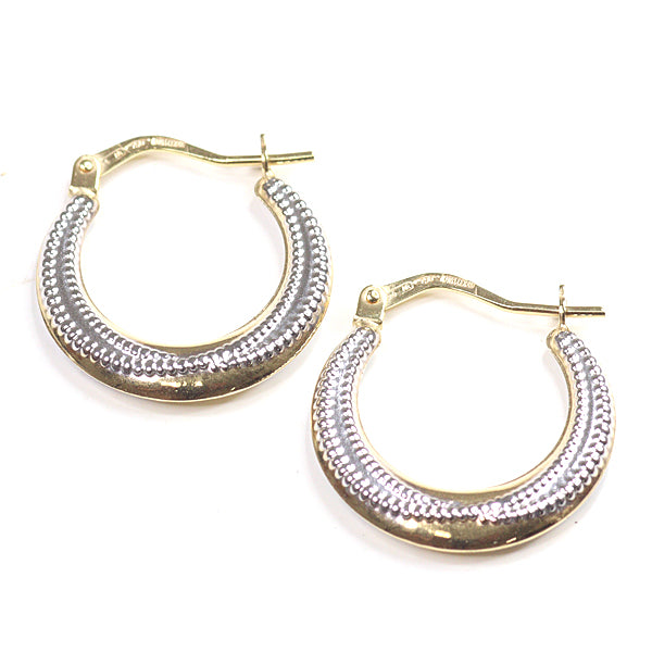 UNOAERRE Fine Jewelry K18YGxWG hoop earrings Yellow Gold/White Gold Women 1.0g