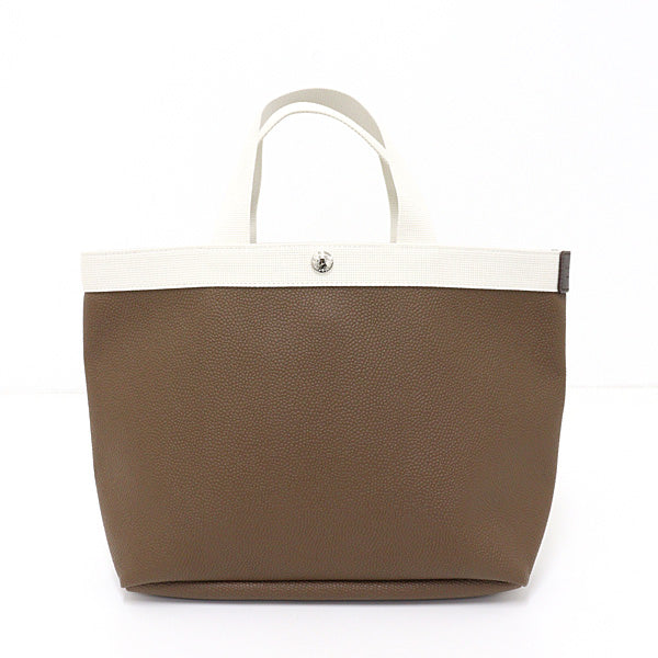 Herve Chapelier Tote Bag Hand bag Coated Canvas Square Tote 704GP M Mocha/Ivory