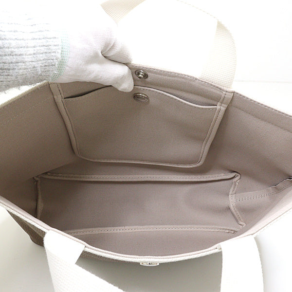 Herve Chapelier Tote Bag Hand bag Coated Canvas Square Tote 704GP M Mocha/Ivory
