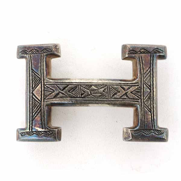 HERMES H Touareg Belt Buckle Silver Accessories Unisex 46.3g