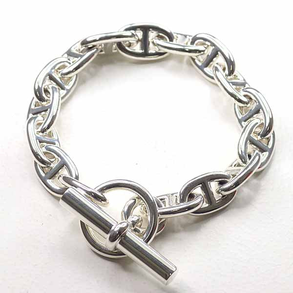 HERMES Bracelet Chaine d'Ancre MM Fashion Jewelry Silver 925 Unisex 58.4g