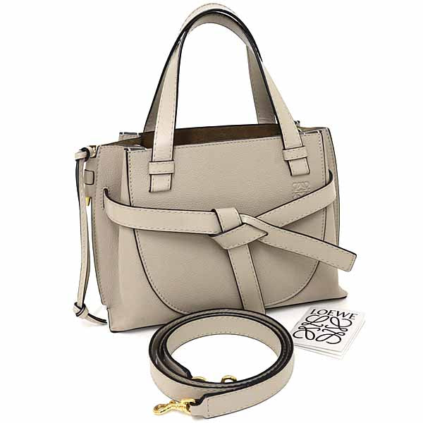 LOEWE Handbag Gate Top Handle Mini Bag 2way bag Shoulder Bag Leather Beige Women