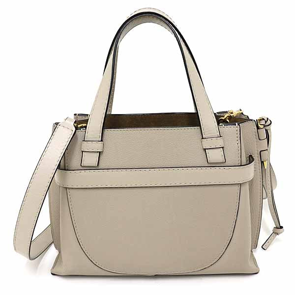LOEWE Handbag Gate Top Handle Mini Bag 2way bag Shoulder Bag Leather Beige Women