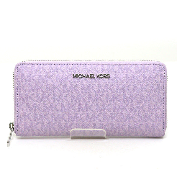 Michael Kors Purse Zip Around Wallet 35R6STVE9V PVC coated canvas purple Women