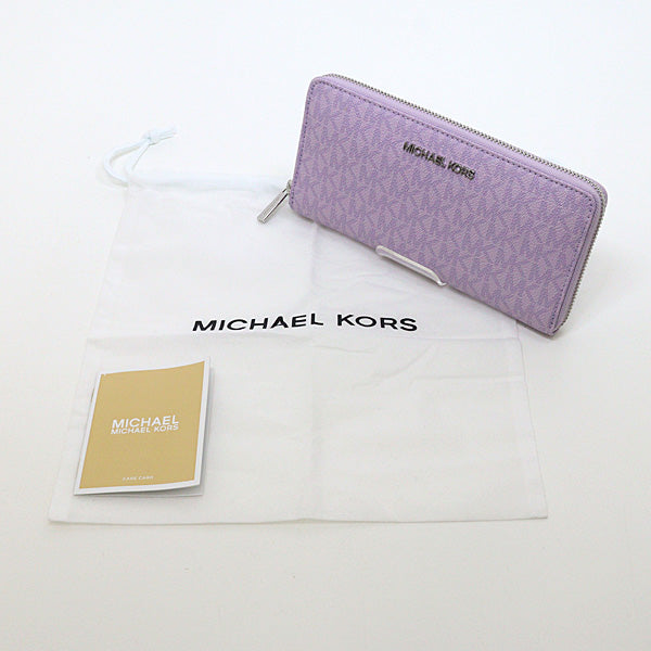Michael Kors Purse Zip Around Wallet 35R6STVE9V PVC coated canvas purple Women