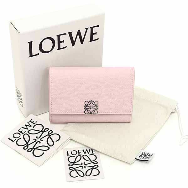LOEWE Tri-fold Anagram Vertical Wallet Small C821S33X12 Calf leather Blossom
