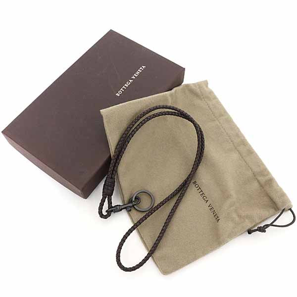 BOTTEGAVENETA strap Intrecciato Neck Strap Leather Dark brown Unisex 28g