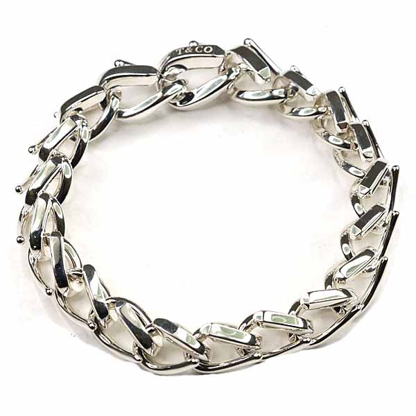 TIFFANY&Co. Forged Medium Link Bracelet 72548507 Silver Ag925 Unisex 35.4g