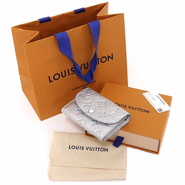 LOUIS VUITTON Wallet Portomonet Rosali M26512 CompactWallet Leather Silver Women