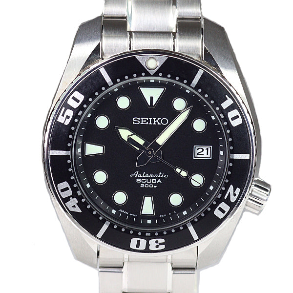 SEIKO 6R15-00G0 Sumo Prospex Diver Scuba Men Watch SS Automatic Silver Blackdial