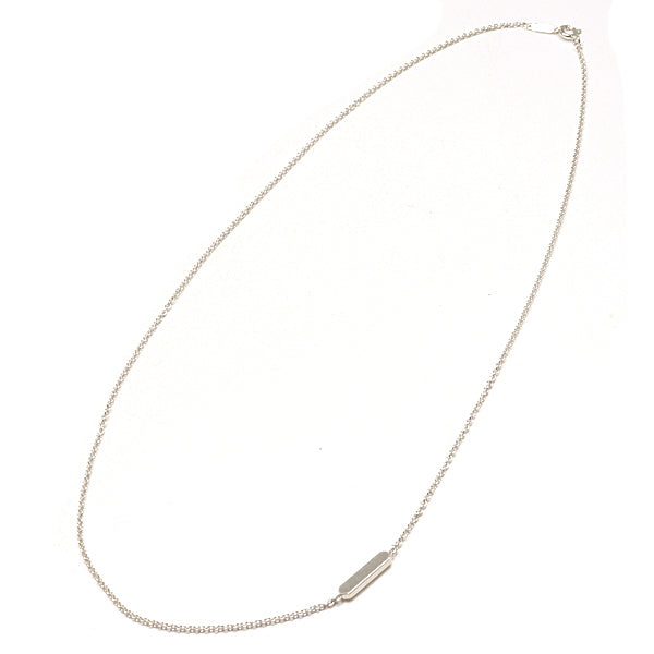 TIFFANY&Co. Mini Tag Chain Necklace Fashion Jewelry Silver 925 Women 3.43g