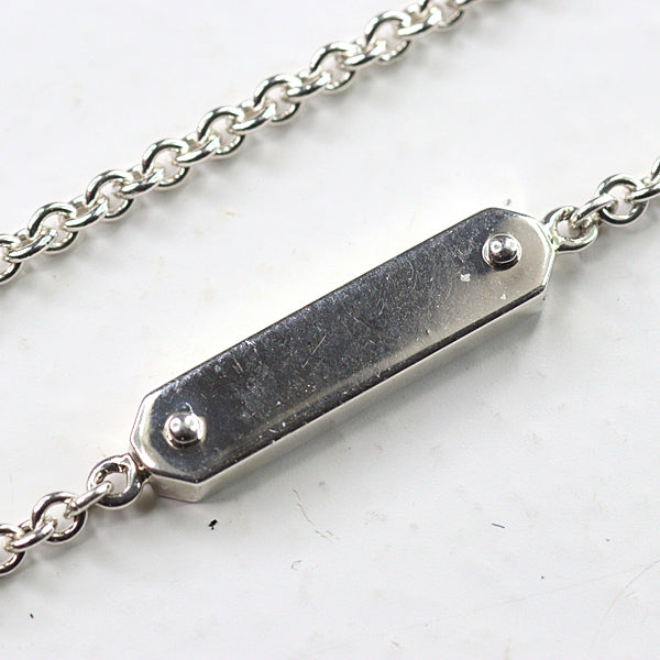 TIFFANY&Co. Mini Tag Chain Necklace Fashion Jewelry Silver 925 Women 3.43g