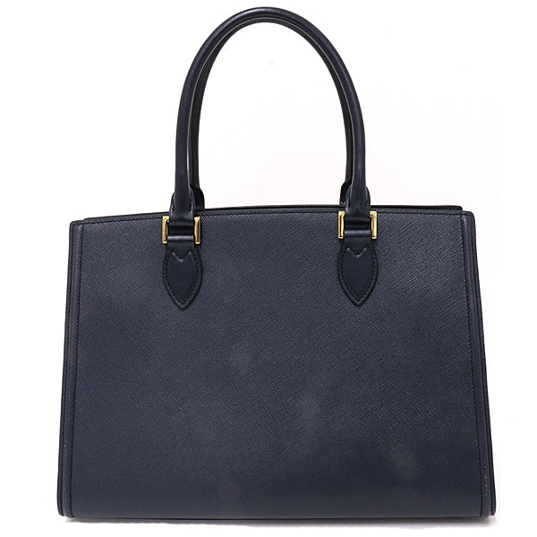 PRADA Handbag Saffiano Leather Outlet 1BA228 Navy Women 844g without strap