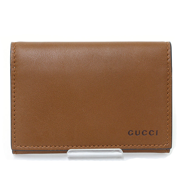 GUCCI Card Case GG Emblem Fabric 818956 GG Supreme Canvas Brown Unisex 62g