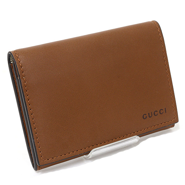 GUCCI Card Case GG Emblem Fabric 818956 GG Supreme Canvas Brown Unisex 62g
