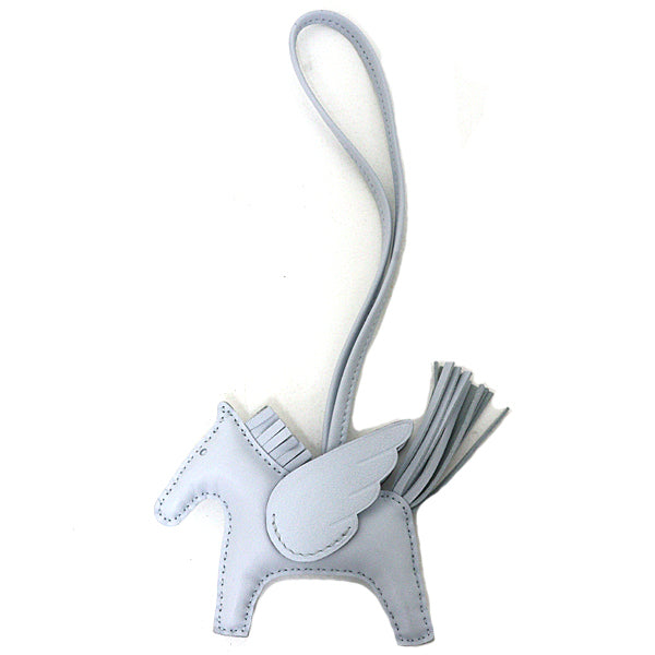 HERMES Bag charm Rodeo PM Pegasus Anyo Miro leather BlueBrum Women