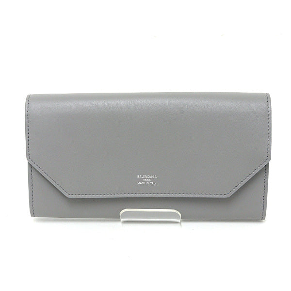 BALENCIAGA Purse Envelope Long Wallet Card Holder 7861712 Calf leather Gray