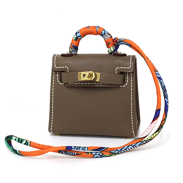 HERMES Charm Kelly Twilly bag Accessories Leather Etope Women 22g