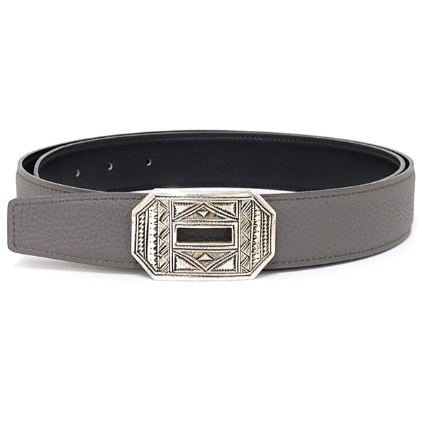 HERMES belt Touareg Reversible Leather Belt Box calf Ethane/Black Men