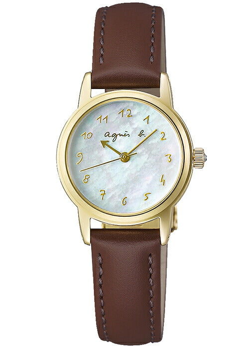 agnes b. FCSD991 Wrist watch Marcello Solar White shell SS Analog Women Unused