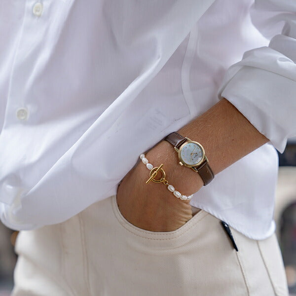 agnes b. FCSD991 Wrist watch Marcello Solar White shell SS Analog Women Unused