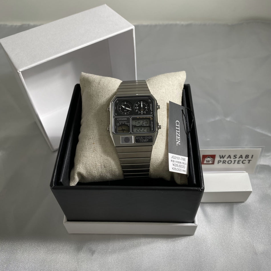 CITIZEN JG2101-78E Wrist watch ANADEJI TEMP Quartz Black SS Analog Men Unused