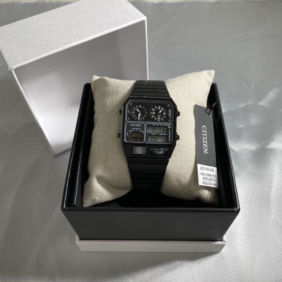 CITIZEN JG2105-93E Wrist watch ANADIGI TEMP Quartz Black SS Analog Men Unused